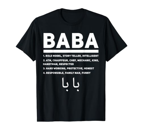 Baba Definition Best Father's Day Arabic Dad Muslim Father T-Shirt