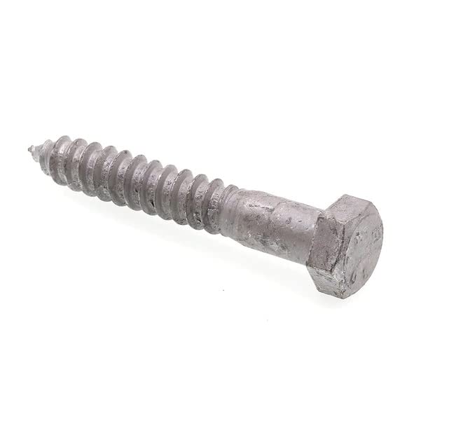 Hex Lag Screw 5/8in X 4in A307 Grade A Hot Dip Galvanized Steel 10PK
