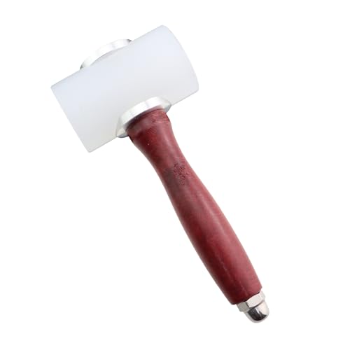 Caishun Leather Craft Mallet 7.48in Brown T Bit Nylon Leather Craft Engraving Hammer Printing Leather Engraving Tool Hammer For DIY Leather Craft Printing Cutting Pointed Diamond Chisel Punching