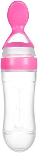Silicone Baby Feeding Bottle 90mL – Leakproof BPA-Free Food Dispenser with Spoon and Cover