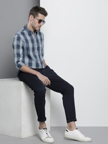 Image of The Indian Garage Co Men Regular Fit Checkered Full Sleeves Cutaway Collar Casual Shirt