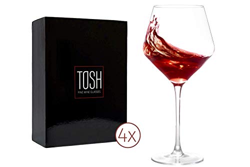 Wine Glasses, Lead-Free Crystal, Large Bowl Tall Red, 23oz, Set of 4