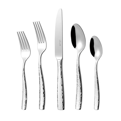 Luciella Ponza Flatware Set for 12, 65-Piece Stainless Steel Silverware Set