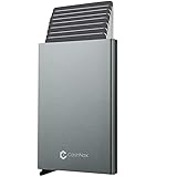 Tarjetero de Hombre Bloqueo RFID con Caja Regalo – CashNox Pequeña Cartera Tarjetero Hombre de Aluminio – Cartera Tarjetero de Hombre y Protector de Tarjetas Contactless para 2-10 Tarjetas