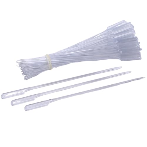 100 palitos de plástico de 18 cm, palillos de dientes, palillos de frutas, brochetas multifuncionales para barbacoa, fácil de limpiar, palo de frutas (transparente)
