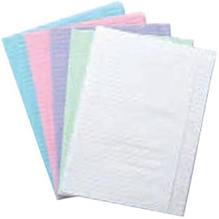 Anson Dental 500 pcs Dental Bibs 2-ply Tissue 1-ply Poly Backed, 13 x 18 Blue