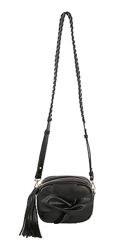 Le Miel PU Leather Shoulder Bag with Tassel Detail Crossbody Daypack for Women
