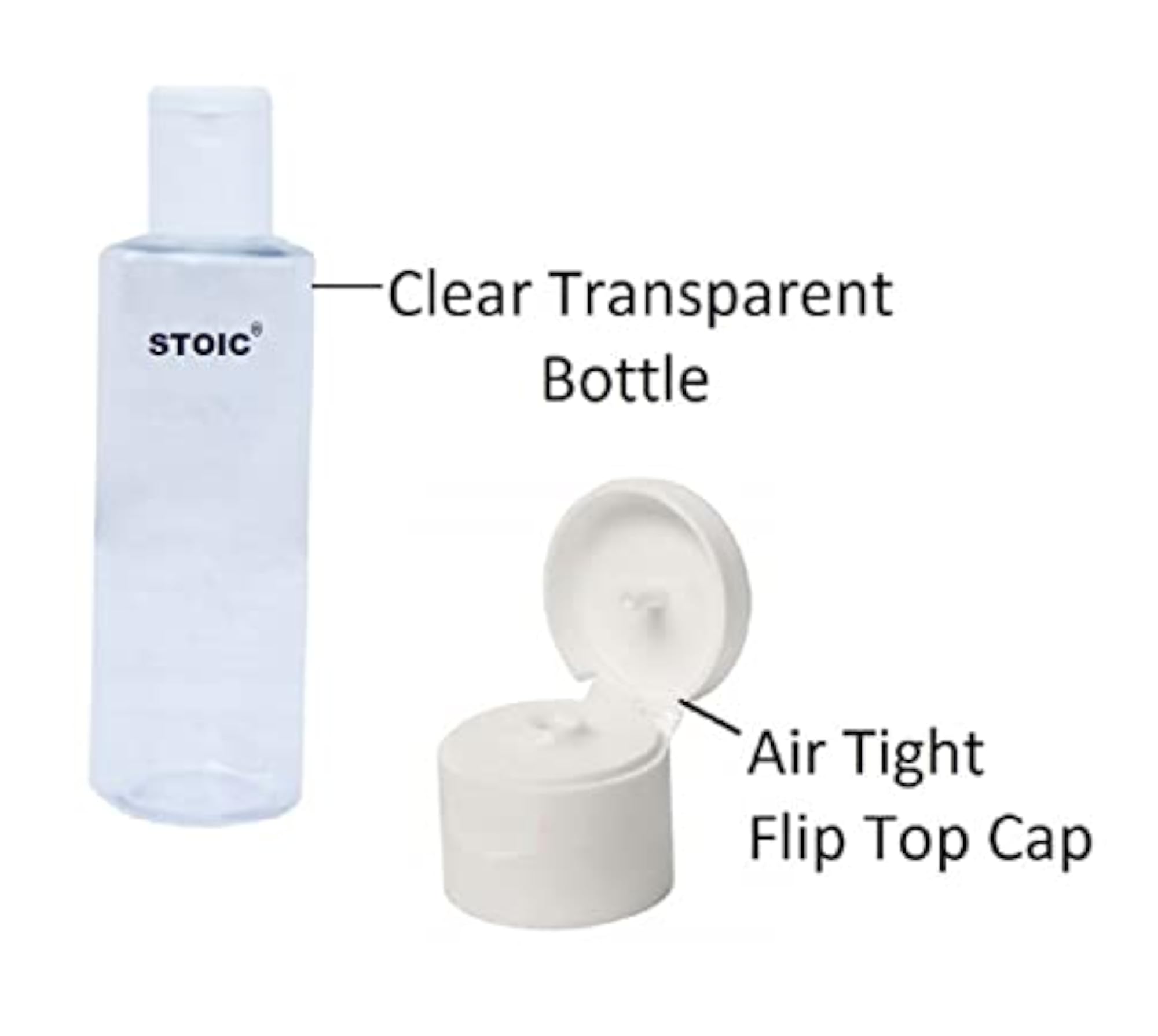 300ml Refillable Clear Plastic Bottles with Flip Cap