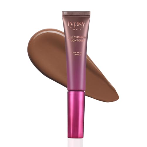 Typsy Beauty | Silk Cushion Liquid Bronzer Contour Wand -Chocolate Drizzle | Hyaluronic Acid & Vit E | Cushion Tip Applicator | Formulated in Italy | 15ml
