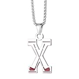 EunWow Golf Balls Necklace Stainless steels A~Z Pendant Team Mates Alphabet Lucky Letters chainX