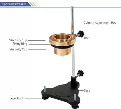 Image of Labart Portable Ford Cup B-8 Liquid Flow Meter Viscometer With Heavy Cast Iron Stand (B8)