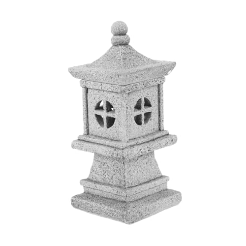 BAZEITFLOW Miniature Stone Lantern Garden Ornament Asian Pagoda Model for Zen Garden Bonsai Aquarium Outdoor Decoration Weather-resistant Micro Landscape Accessory for Tranquil Spaces