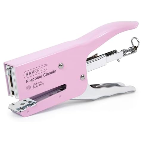 Rapesco Porpoise Stapling Plier in Candy Pink Cover