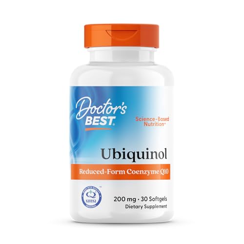 Doctors Best Ubiquinol Featuring kaneka qh Non-GMO Gluten Free Soy Free Heart Health 200 Mg 30 Softgels
