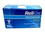 ReliOn Skin Cleanser Sterile Alcohol Swabs, 100 Count