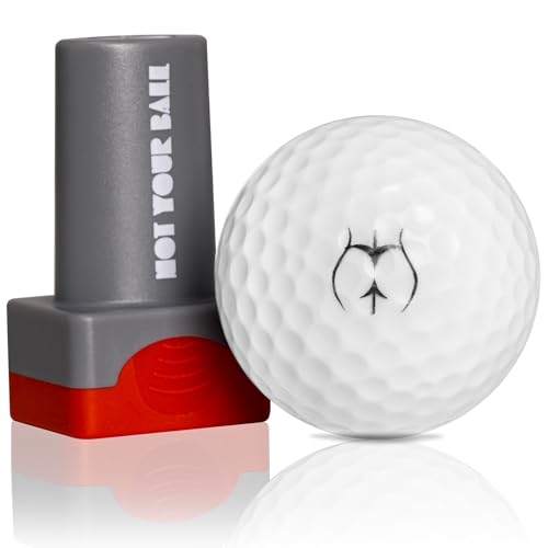 QUBI Golf Ball Stamp, Golf Ball Stamper, Reusable Self-Inking Golf Ball Stamp Marker to Identify Golf Balls, Golf Gift Golf Accessories for Men and Women Golfers (Nice PUTT)