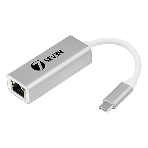 Image of 7SEVEN LAN Connector, Type C to Ethernet Adapter, USB C to LAN Adapter for MacBook Pro Air, iPad Pro, SurfaceBook, Chromebook, Galaxy S22 S21- USB C to RJ45 Converter, Type C to RJ45 Connector