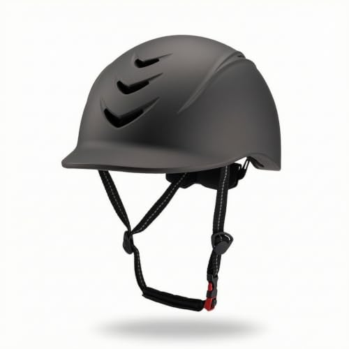 Casco de equitación ventilado titanio talla L con visera corta