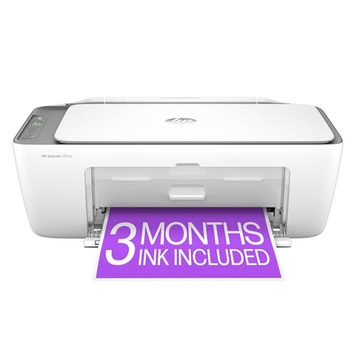 HP DeskJet 2855e Wireless All-in-One Color Inkjet Printer, Scanner, Copier, Best-for-home, 3 months of Instant Ink included (588S5A)