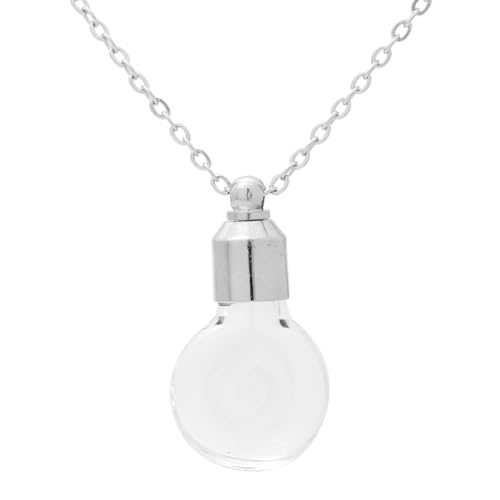 Glass Bottle Necklace Stainless Steel Urn Ashes Pendant Vail Necklace