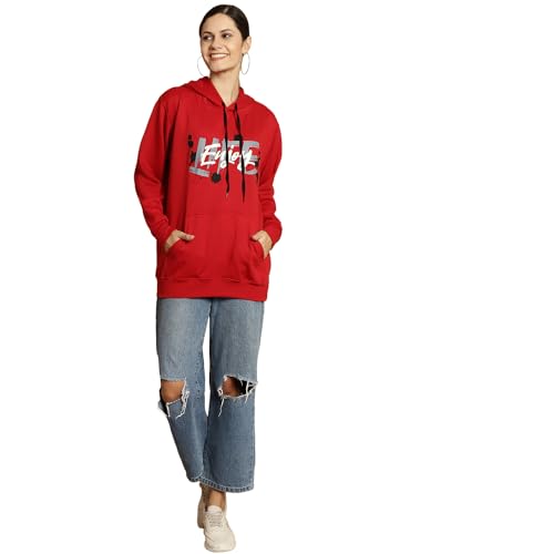 Image of Mack Jonney Printed Hooded Cotton Fleece Sweatshirt for Women-MACK32482