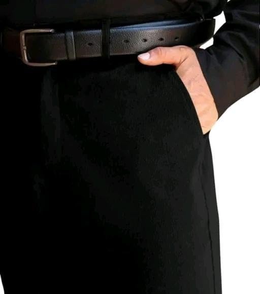 Buy Modern Men’s Formal Pants with Stylish Fit for Business, Office & Professional Dressing Black 34 at Amazon.in - Image 4