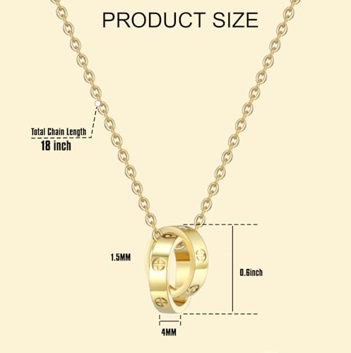 Love Necklace, Interlocking Circle Necklace, Dainty Gold Pendant Necklace for Women,Fashion Friendship Necklace, Stocking Stuffers for Women Valentines Mothers Day Christmas Gifts2