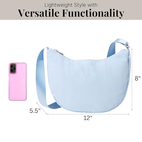 Image of Baggallini Swift Crescent Crossbody Bag for Women - Lightweight 12 inchx8 inch Travel Purse Handbag