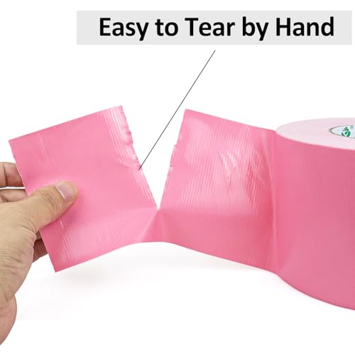 Image of BOMEI PACK 3 Inch Pink Duct Tape Waterproof,Heavy Duty,3 Inch x 35 Yards,9 Mil Industrial Grade Yellow Duct,No Residue,Strong,Flexible and All Weather,Professional for Indoor & Outdoor Use