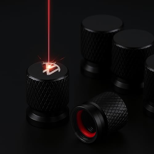 Image of New Metal Tyre Valve Caps (Set of 4) | Laser Engraved | Anti-Leak O-Ring | Stylish Air Stem Covers | Universal Fit | Compatible with MG Hector, Astor, ZS EV