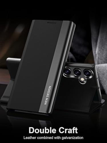 Étui à rabat pour Samsung Galaxy S25 FE rigide antichoc flip cover noir - 4