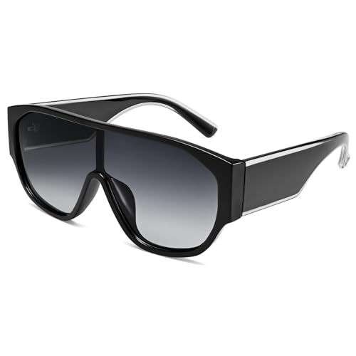 Oversized Aviator Sunglasses Women Men Polarized Trendy Big Siamese Large Chunky Thick Frame UV Protection Shades