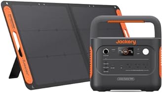 Jackery Solar Generator 1000 v2 with 100W Solar Panel,1070Wh Portable Power Station LiFePO4 Battery,1500W AC/100W USB-C Output,1Hr Fast Charge for Outdoor,Off-Grid Living,RV,Emergency
