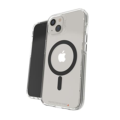 ZAGG Gear4 Santa Cruz スナップケース - MagSafe互換クリアケース D3O保護素材を強調 - Apple iPhone 13用 - ブラック