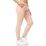 Smith & Solo Jogginghose Damen – Sporthose Frauen Baumwolle| Sweatpants Slim Fit Freizeithose Lang | Trainingshose Fitness High Waist – Jogger Laufhosen Modern (XL, Altrosa)