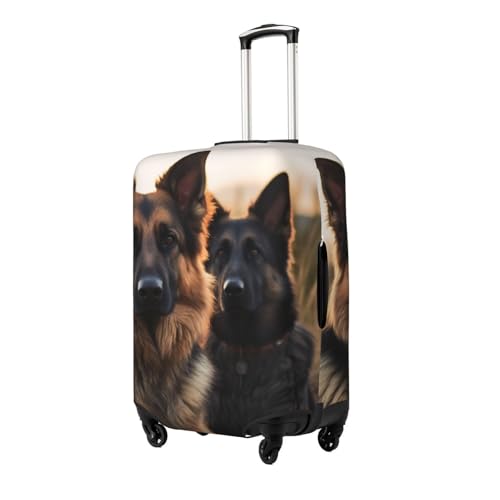 Animal German Shepherd Travel Luggage Cover Suitcase Protector Washable Elastic Suitcase Cover Anti-Scratch Luggage Protector Small Travel Suitcase Baggage Cover Fits 18-32 Inch Suitcase2