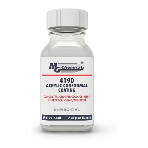 MG Chemicals - 419D-55ML 419D Premium Acrylic Conformal Coating, 55 mL Bottle, IPC 830, UL 94V-0 (File # E203094), Clear, 1.86 Fl Oz (Pack of 1) Cover