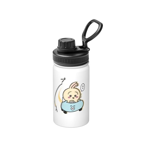 ステンレスカップ ちいかわ うさぎ コーヒーカップ 大容量 保温 保冷 直飲み 真空断熱 蓋付き 水筒 マグボトル かわいい キャラクター 車載 持ち運びやすい ビール 家庭用 車用 オフィス プレゼント 350ml