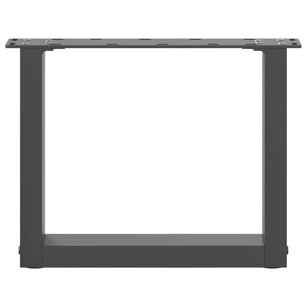 Nogi do stolika kawowego w kształcie litery U, 2 szt., kolor antracytowy, stal malowana proszkowo, 30 x (30-31) cm, z regulowanymi nóżkami, stabilna noga meblowa do stolika kawowego, salonu