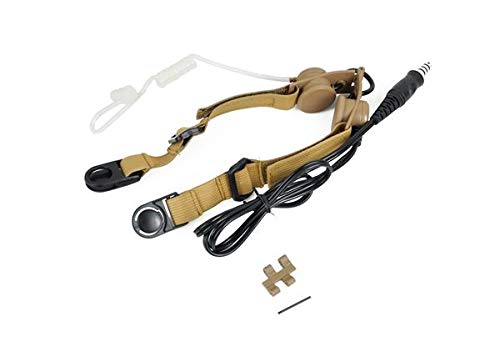 Throat Mic Headset Armorwerx en color bronceado para comunicaciones tacticas 4