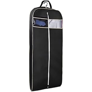 MISSLO respirant vêtement Sac de voyage 109,2 cm Noir clair, poche à fermeture éclair pour Housse à vêtements pour homme Robe Manteau.