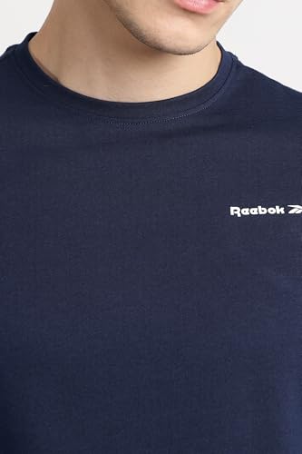 Image of Reebok Men's 100% Cotton Casual T-Shirt - Pure Cotton Soft Breathable Regular Fit Half Sleeve Tee for Men | Round Neck Tshirt for Men Cotton Tshirt