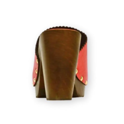 Mules talon haut style Pala : finition haut de gamme rouge - 3