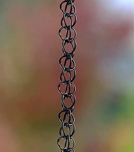 Monarch Rain Chains 28505 Ring Rain Chain Replacement Downspout For Gutters, 8-1/2 Feet Length, Black #TOP4