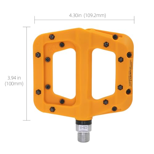 FOOKER MTB Pedals Mountain Bike Pedals 3 Bearing Non-Slip Lightweight Nylon Fiber Bicycle Platform Pedals for BMX MTB 9/16"