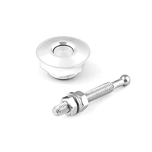1Set Mini Engine Hood Cover Lock, Aluminum Alloy Car Quick Latch Universal Push Button Hood Pins Lock Clip Car Quick Latch for Auto Cars (Silver)