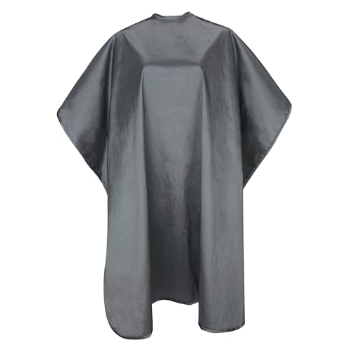 Capa para corte y lavado de cabello impermeable de nailon y poliéster plateada