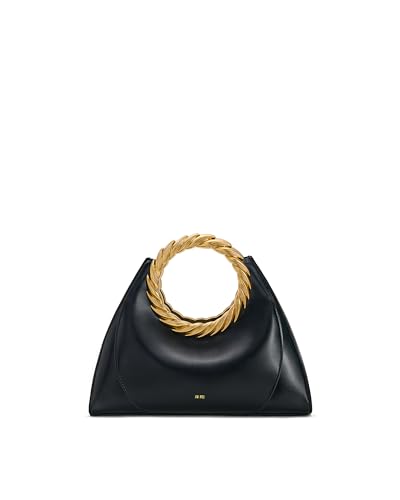 JW PEI Bolsa feminina de escultura com alça de folha Amiya, Preto