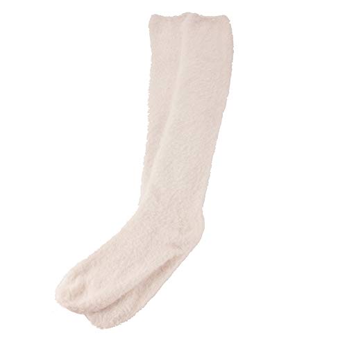 Image of BambooMN Women's Fuzzy Knee High Socks - Polka Dots and Solid Colors - 2 Sizes - 1 Pair Pack