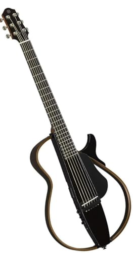 Image of Yamaha SLG200S TBL Steel String Silent Guitar with Hard Gig Bag, Translucent Black | Srt Powered Preamp, Detachable Travel Frame, Mahogany Body and Neck, Rosewood Fretboard, Headphone and Line Out